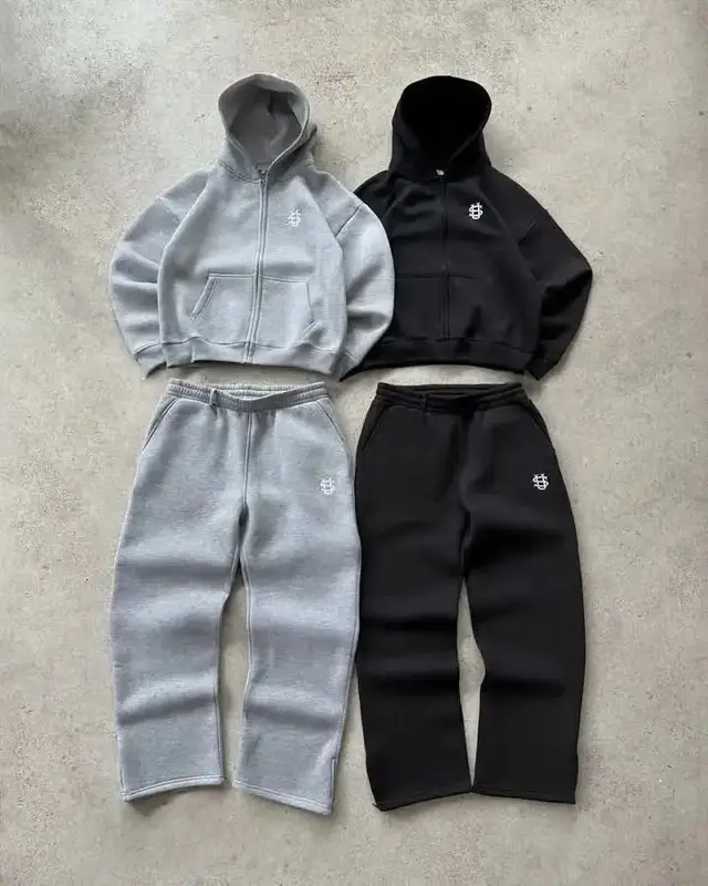 Ensemble pull + jogging - gris et noir