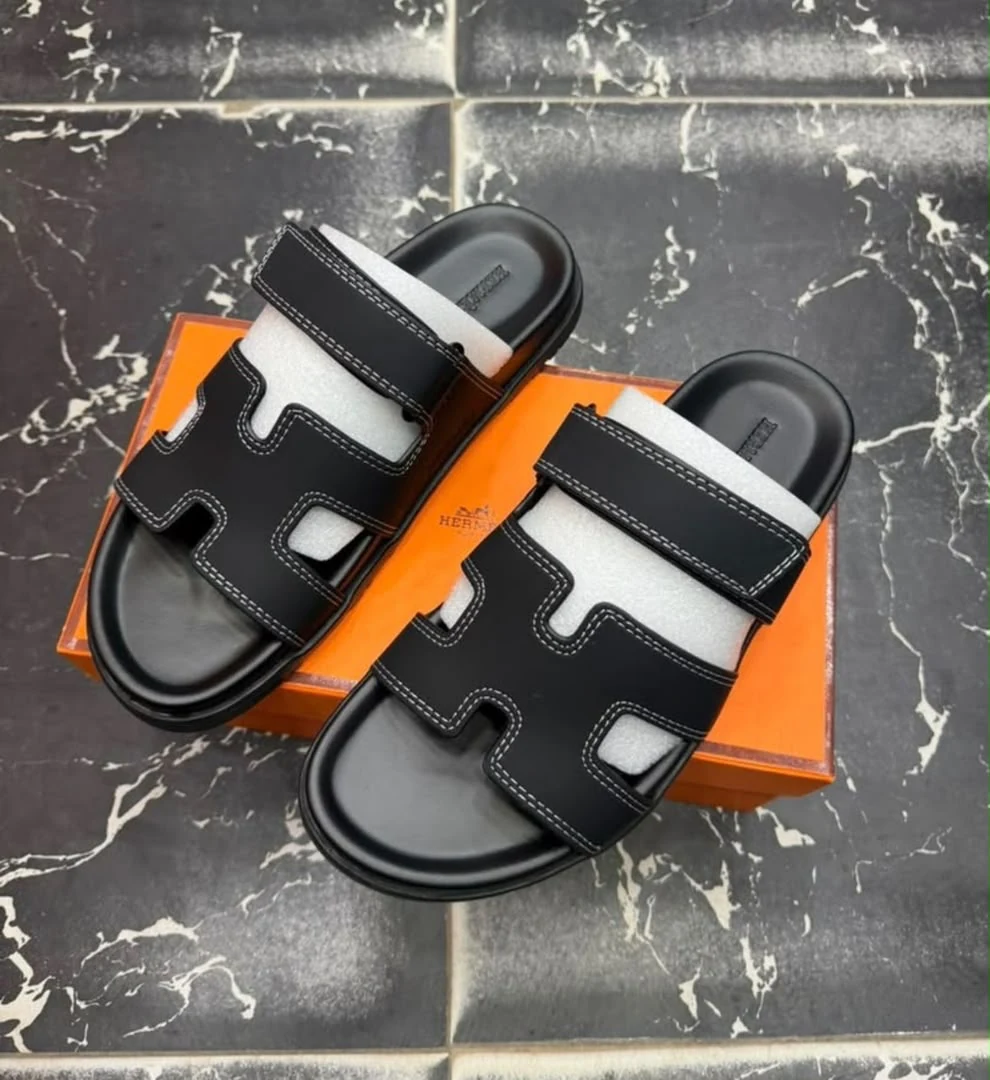 Sandales Hermès - noir et blanc